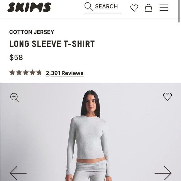 SKIMS Cotton Jersey Longsleeve Tee - Picture 3 of 3